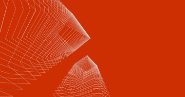 Mimari sanat konseptinde soyut çizgiler, minimum geometrik şekiller. 