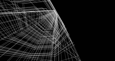 Mimari sanat konseptinde soyut çizgiler, minimum geometrik şekiller. 