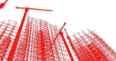 soyut mimari duvar kağıdı tasarımı, dijital konsept arkaplan