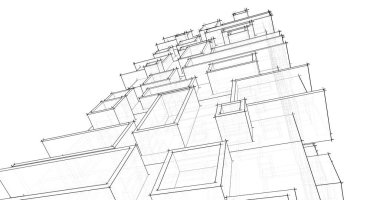 soyut mimari duvar kağıdı tasarımı, dijital konsept arkaplan