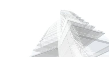 Mimari sanat konseptinde soyut çizgiler, minimum geometrik şekiller. 