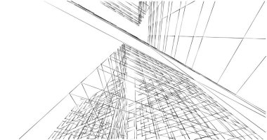 soyut mimari duvar kağıdı tasarımı, dijital konsept arkaplan