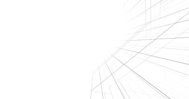 Arkaplanda mimari bina 3d illüstrasyon