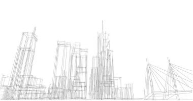 soyut mimari duvar kağıdı tasarımı, dijital konsept arkaplan