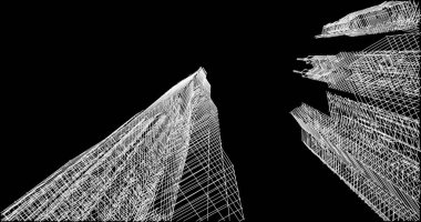 Mimari sanat konseptinde soyut çizgiler, minimum geometrik şekiller. 