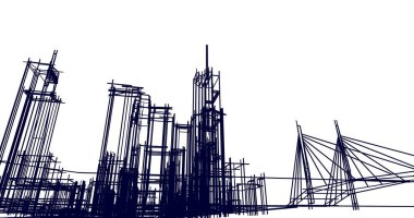 soyut mimari duvar kağıdı tasarımı, dijital konsept arkaplan