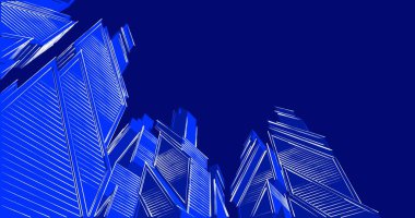 soyut mimari duvar kağıdı tasarımı, dijital konsept arkaplan