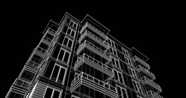 soyut mimari duvar kağıdı tasarımı, dijital konsept arkaplan