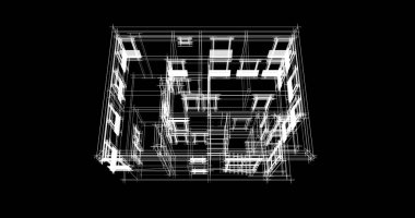 Mimari sanat konseptinde soyut çizgiler, minimum geometrik şekiller. 