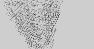 Arkaplanda mimari bina 3d illüstrasyon