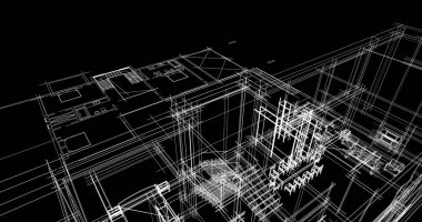 soyut mimari duvar kağıdı tasarımı, dijital konsept arkaplan