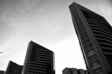 Bulanık şehir. Renkli soyut arkaplan