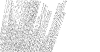 Arkaplanda mimari bina 3d illüstrasyon