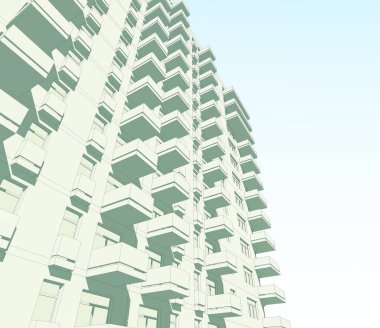 Mimari sanat konseptinde soyut çizgiler, minimum geometrik şekiller. 