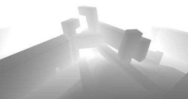 Mimari sanat konseptinde soyut çizgiler, minimum geometrik şekiller. 