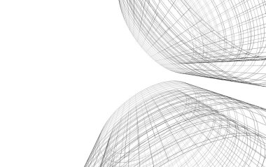 Mimari sanat konseptinde soyut çizgiler, minimum geometrik şekiller. 