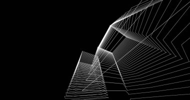 Mimari sanat konseptinde soyut çizgiler, minimum geometrik şekiller. 