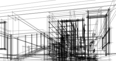 soyut mimari duvar kağıdı tasarımı, dijital konsept arkaplan
