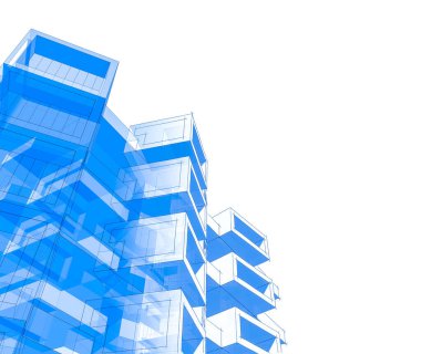 Mimari sanat konseptinde soyut çizgiler, minimum geometrik şekiller. 