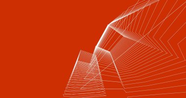 Mimari sanat konseptinde soyut çizgiler, minimum geometrik şekiller. 