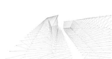 Mimari sanat konseptinde soyut çizgiler, minimum geometrik şekiller. 