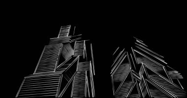 soyut mimari duvar kağıdı tasarımı, dijital konsept arkaplan