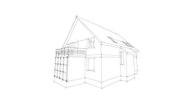 Mimari sanat konseptinde soyut çizgiler, minimum geometrik şekiller. 