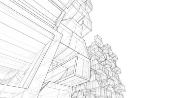 soyut mimari duvar kağıdı tasarımı, dijital konsept arkaplan