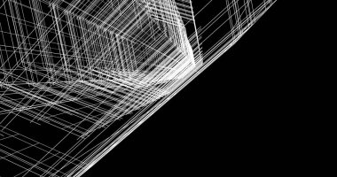 Mimari sanat konseptinde soyut çizgiler, minimum geometrik şekiller. 