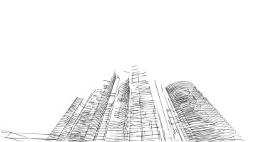 soyut mimari duvar kağıdı tasarımı, dijital konsept arkaplan