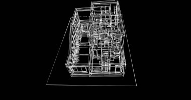 soyut mimari duvar kağıdı tasarımı, dijital konsept arkaplan
