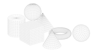 Mimari sanat konseptinde soyut çizgiler, minimum geometrik şekiller. 