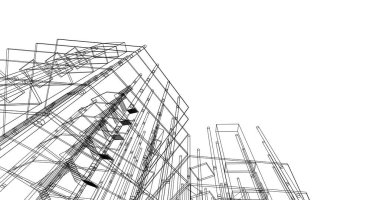 soyut mimari duvar kağıdı tasarımı, dijital konsept arkaplan