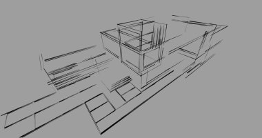 soyut mimari duvar kağıdı tasarımı, dijital konsept arkaplan