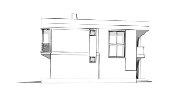 Arkaplanda mimari bina 3d illüstrasyon