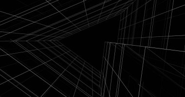 Mimari sanat konseptinde soyut çizgiler, minimum geometrik şekiller. 