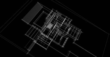 Arkaplanda mimari bina 3d illüstrasyon