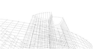 Mimari sanat konseptinde soyut çizgiler, minimum geometrik şekiller. 