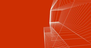 Mimari sanat konseptinde soyut çizgiler, minimum geometrik şekiller. 