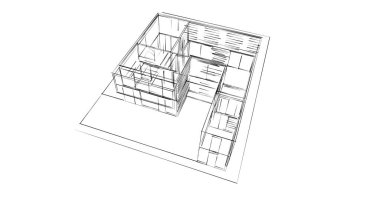 soyut mimari duvar kağıdı tasarımı, dijital konsept arkaplan