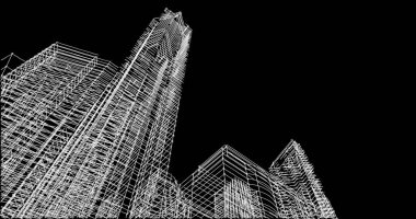 Mimari sanat konseptinde soyut çizgiler, minimum geometrik şekiller. 