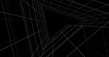 Mimari sanat konseptinde soyut çizgiler, minimum geometrik şekiller. 