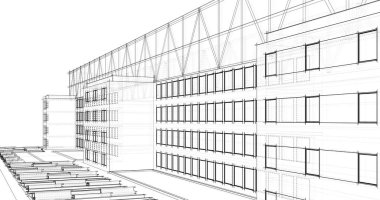 soyut mimari duvar kağıdı tasarımı, dijital konsept arkaplan