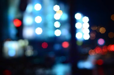 Bulanık soyut ışıklar gece şehrin arka planı