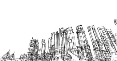 soyut mimari duvar kağıdı tasarımı, dijital konsept arkaplan