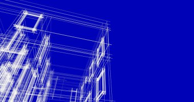 Mimari sanat konseptinde soyut çizgiler, minimum geometrik şekiller. 