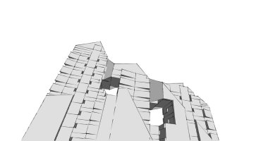 Arkaplanda mimari bina 3d illüstrasyon,