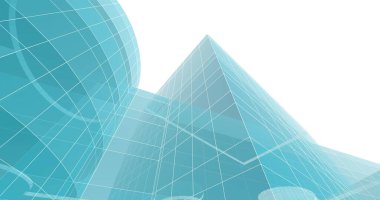 Mimari sanat konseptinde soyut çizgiler, minimum geometrik şekiller. 