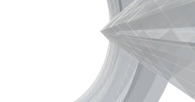 Mimari sanat konseptinde soyut çizgiler, minimum geometrik şekiller. 