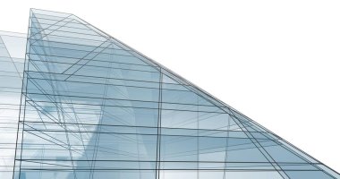 Mimari sanat konseptinde soyut çizgiler, minimum geometrik şekiller. 